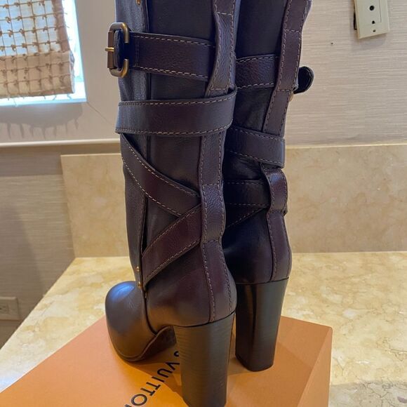 Chloe brown leather boot with wraparound straps- size 41 - Picture 13 of 16